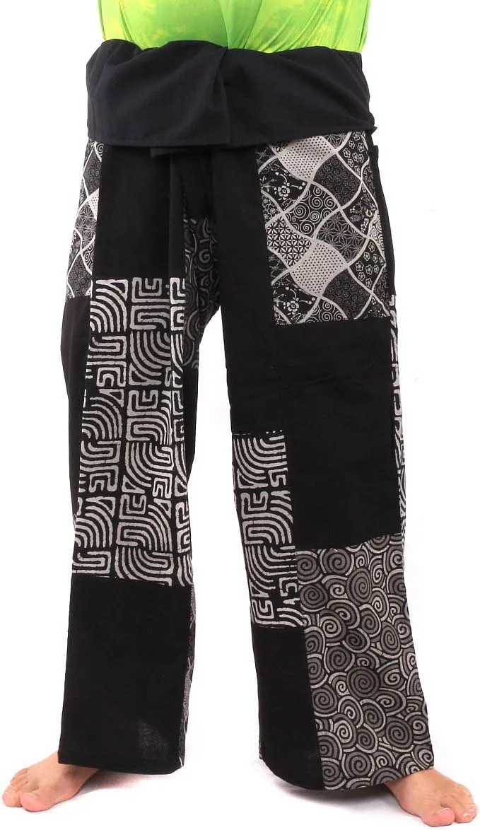 Thai Fisherman Pants Patchwork Cotton Traditional Wrap Pants