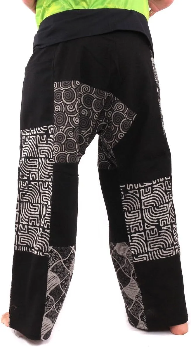 Thai Fisherman Pants Patchwork Cotton Traditional Wrap Pants