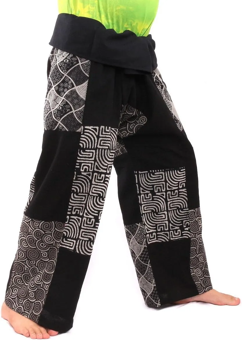 Thai Fisherman Pants Patchwork Cotton Traditional Wrap Pants