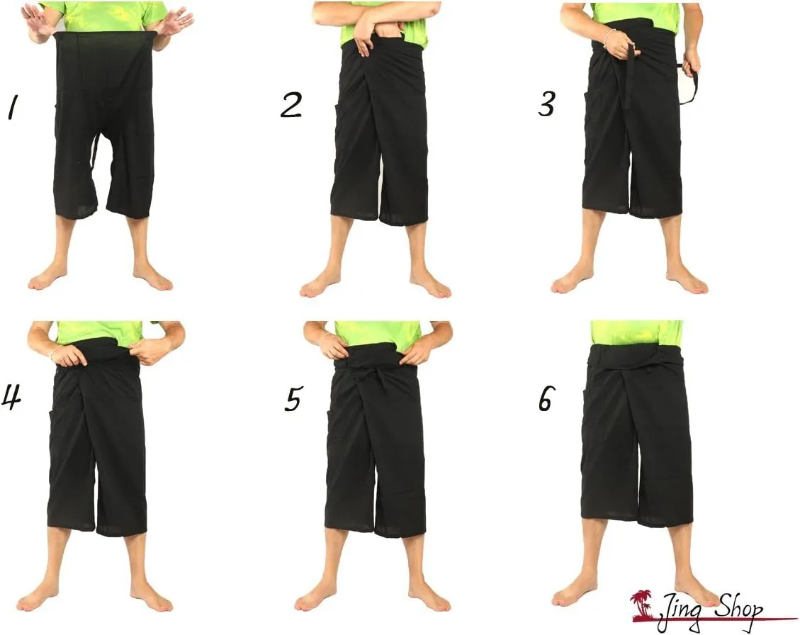 Thai Fisherman Pants Patchwork Cotton Traditional Wrap Pants