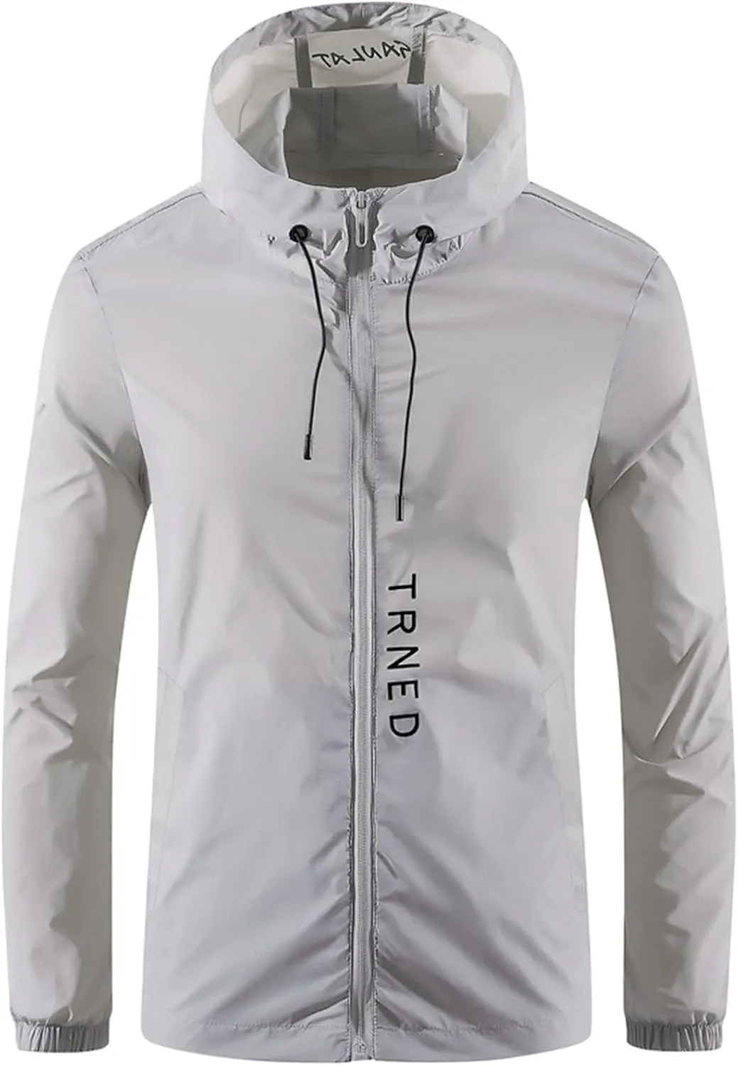 Thatrich Raincoat for Men Lightweight Waterproof Rain Jacket Hooded Zip Up Shirt Slim Fit Hoodie Hiking Fishing Outdoor Wear