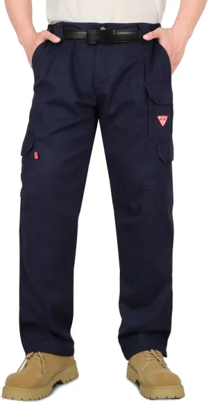TICOMELA FR Pants for Men Flame Resistant Cargo Pants Lightweight 100% Cotton NFPA2112 7.5oz Elastic Waist Pants
