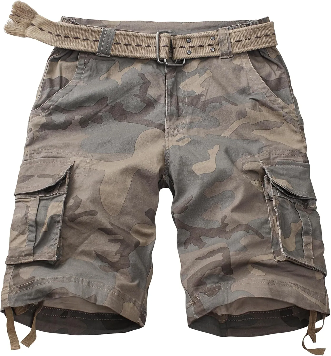 TRGPSG Womens Hiking Shorts, Bermuda Shorts for Women, 7" Inseam Summer Camo Y2K Shorts with Multi-Pocket