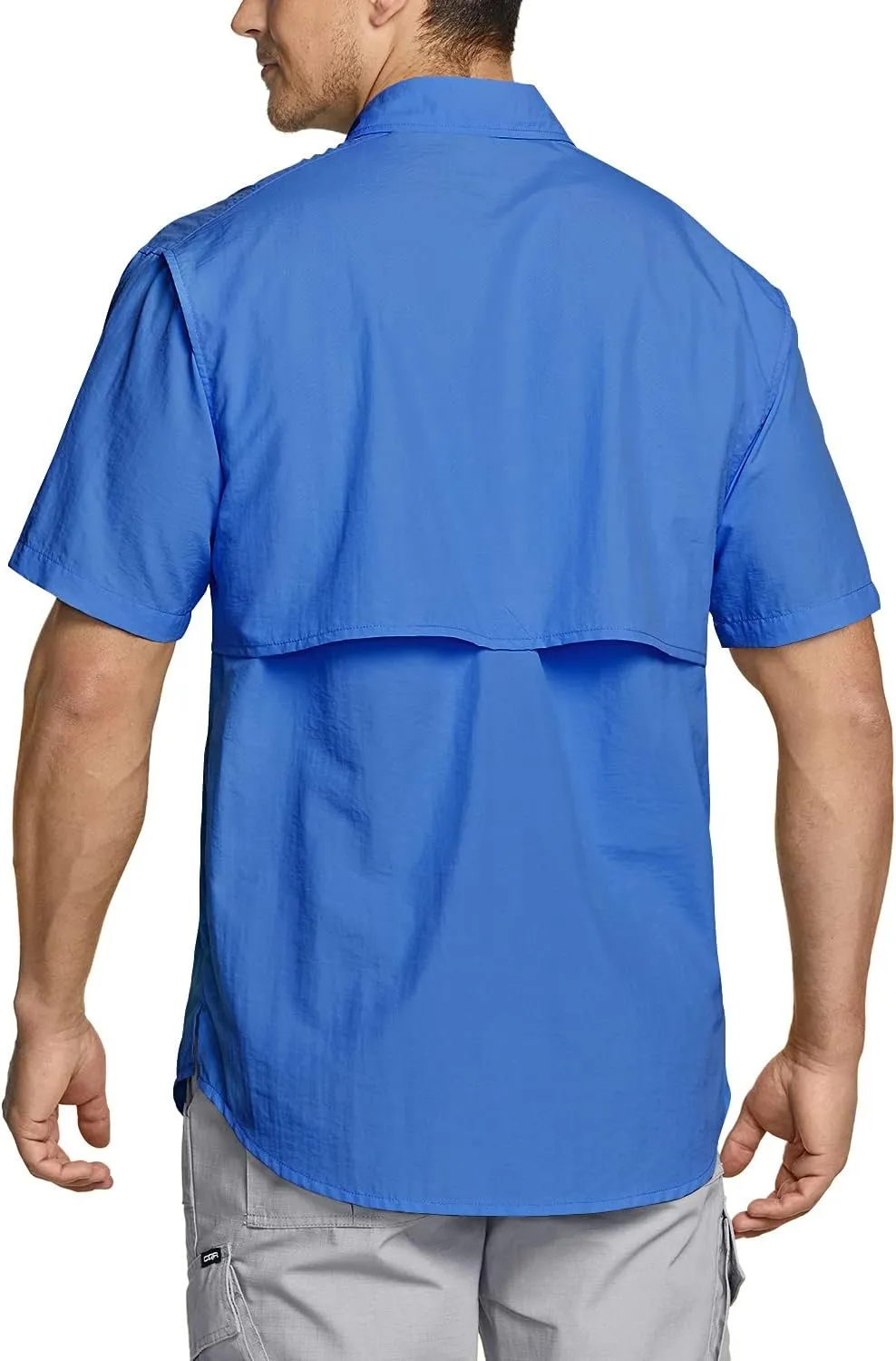 TSLA Men's Performance Fishing Shirt, UPF 50  Breathable Button Down Shirts, Outdoor Recreation Short Sleeve Shirt