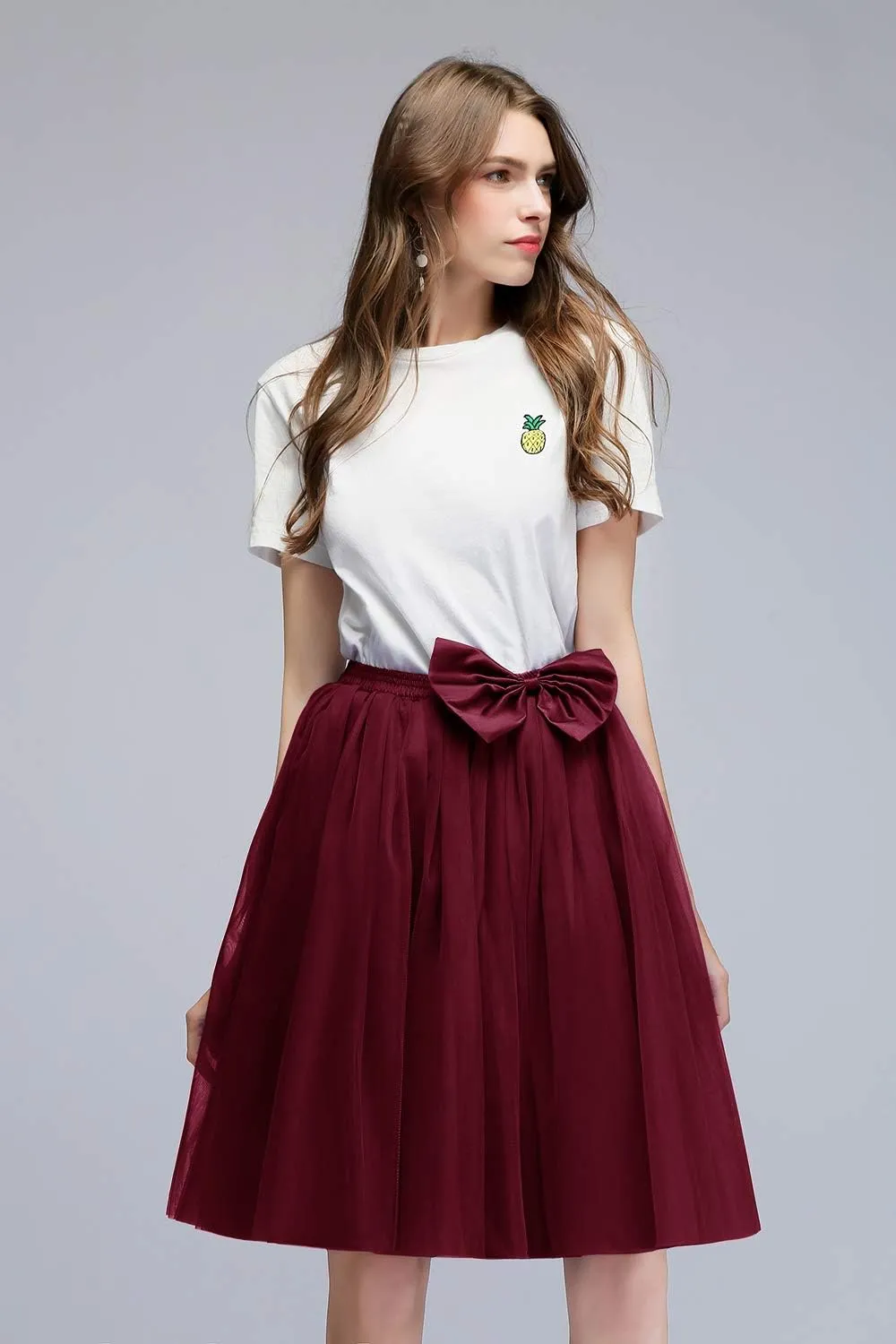 Tulle Skirts for Women A Line Short Knee Length Adult Tutu Tulle Prom Party Mini Skirt Dress