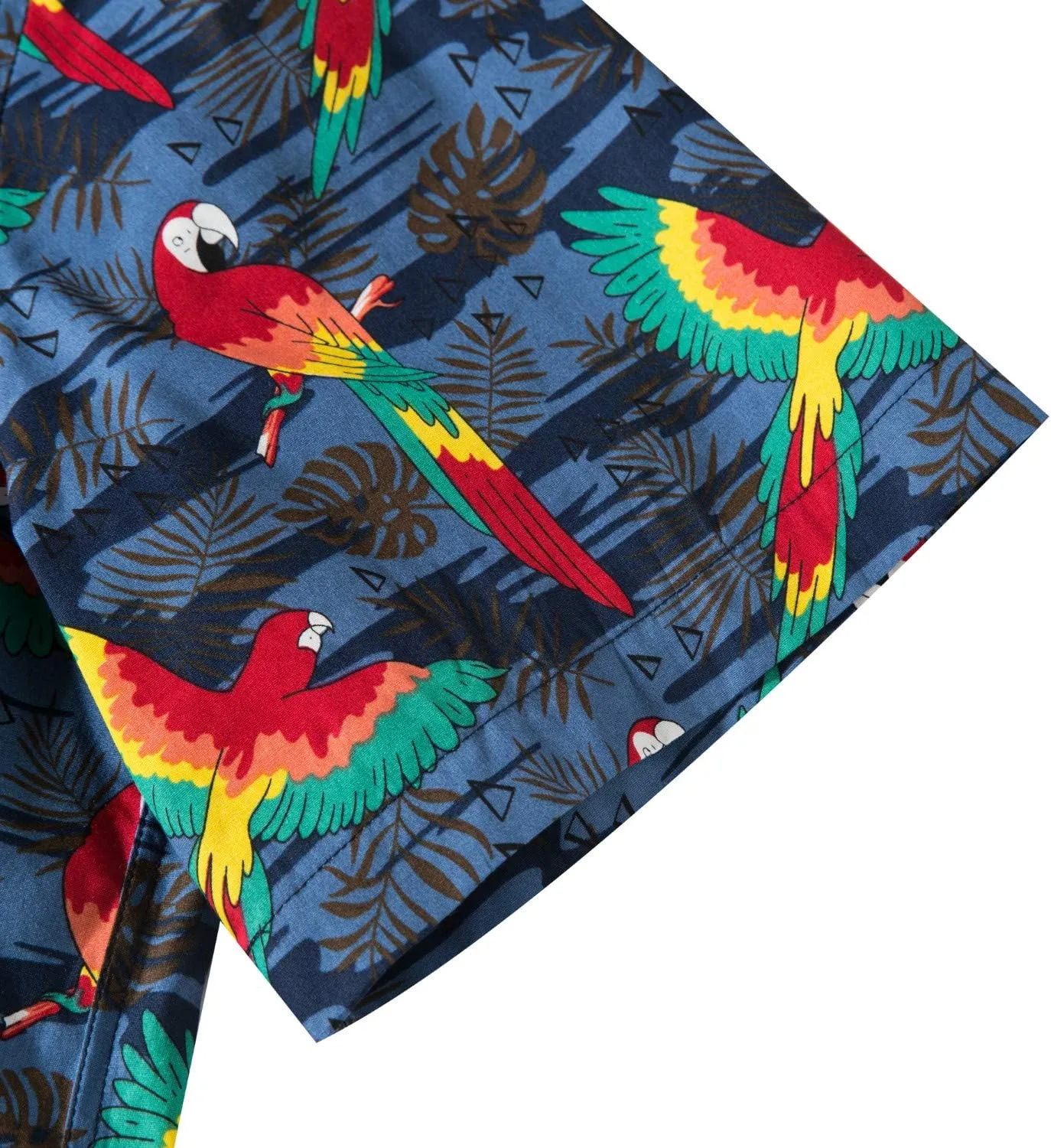 TUNEVUSE Mens Flower/Pineapple/Bird Print Hawaiian Short Sleeve Shirt Casual Button Down Tropical Shirt
