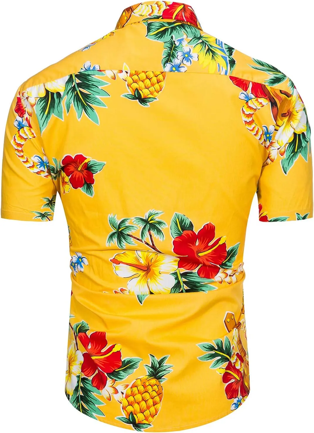 TUNEVUSE Mens Flower/Pineapple/Bird Print Hawaiian Short Sleeve Shirt Casual Button Down Tropical Shirt