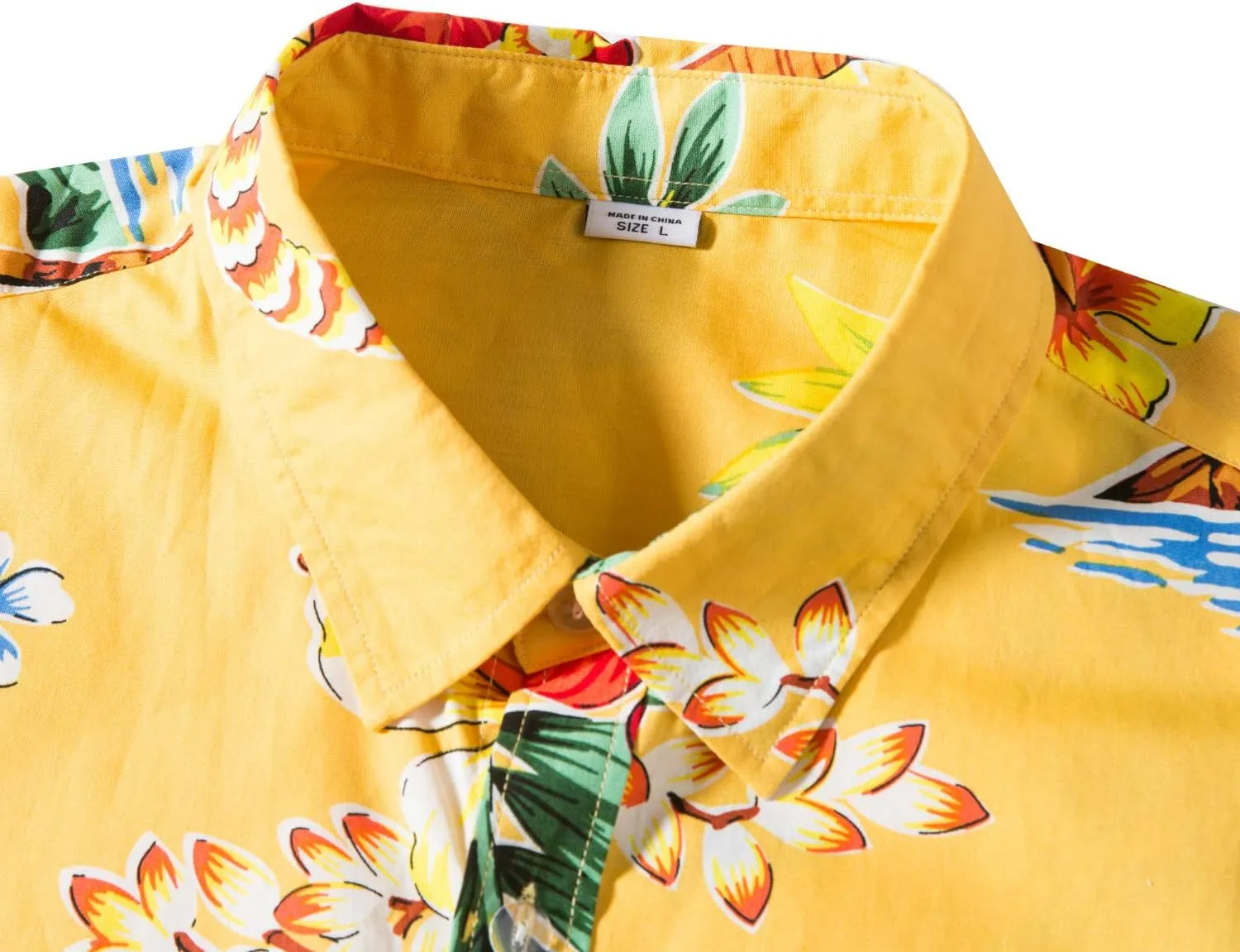TUNEVUSE Mens Flower/Pineapple/Bird Print Hawaiian Short Sleeve Shirt Casual Button Down Tropical Shirt