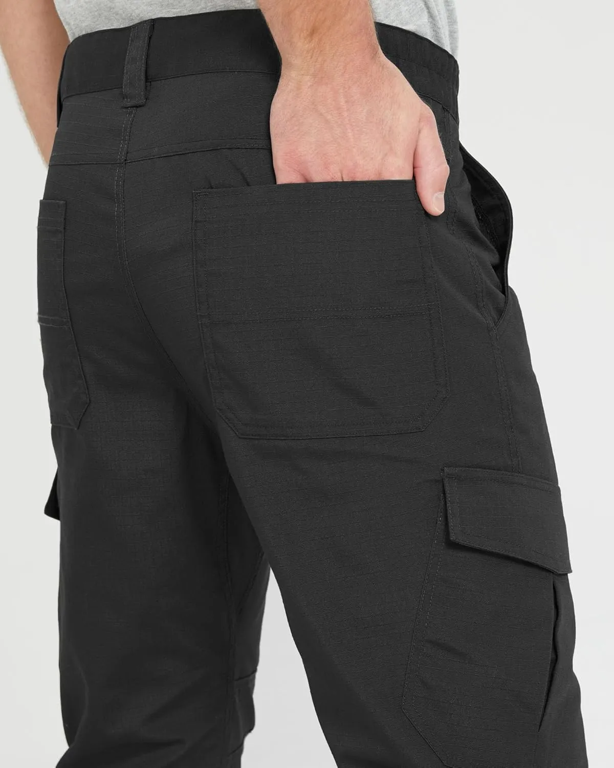 wantdo Men's Work Pants Stretch Flex Utility Cargo Tactical Pants for Men Lightweight Outdoor Hiking Pants