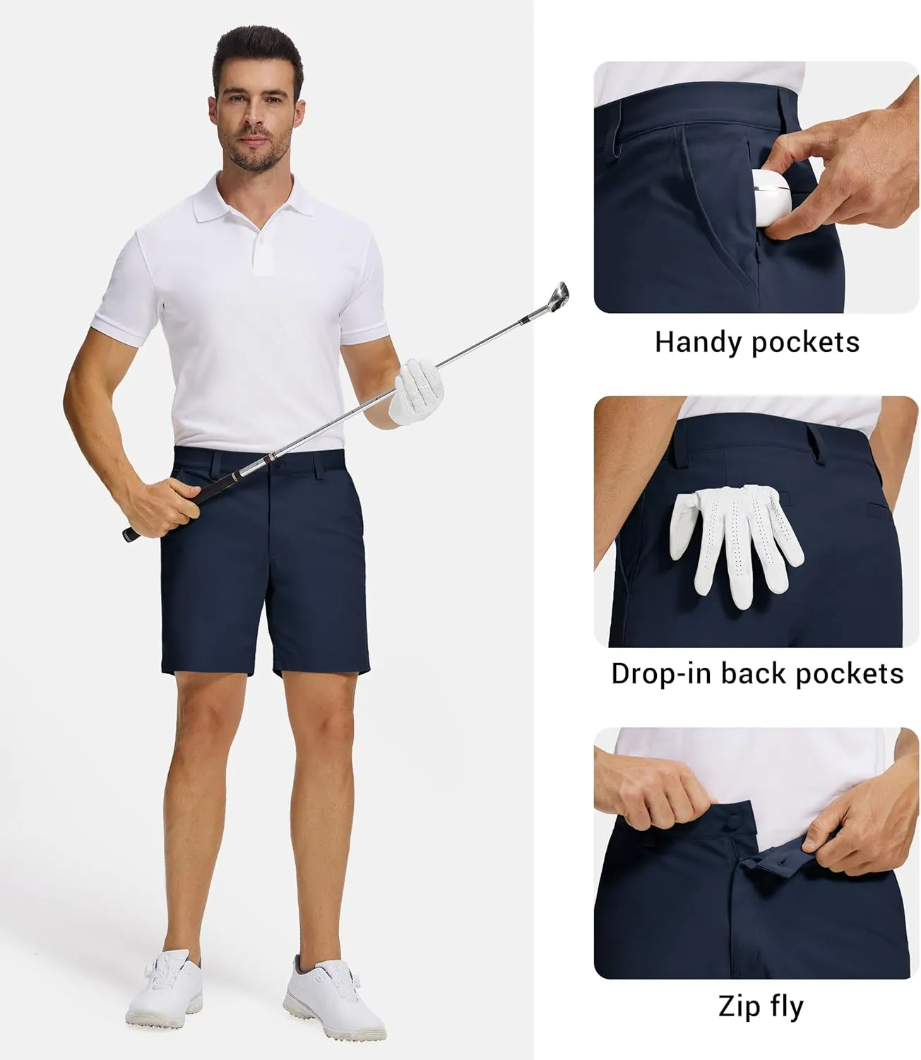 Willit Men's Golf Shorts Stretch Work Dress Shorts Quick Dry Athletic Casual Shorts with Pockets 7"/ 9"/11''
