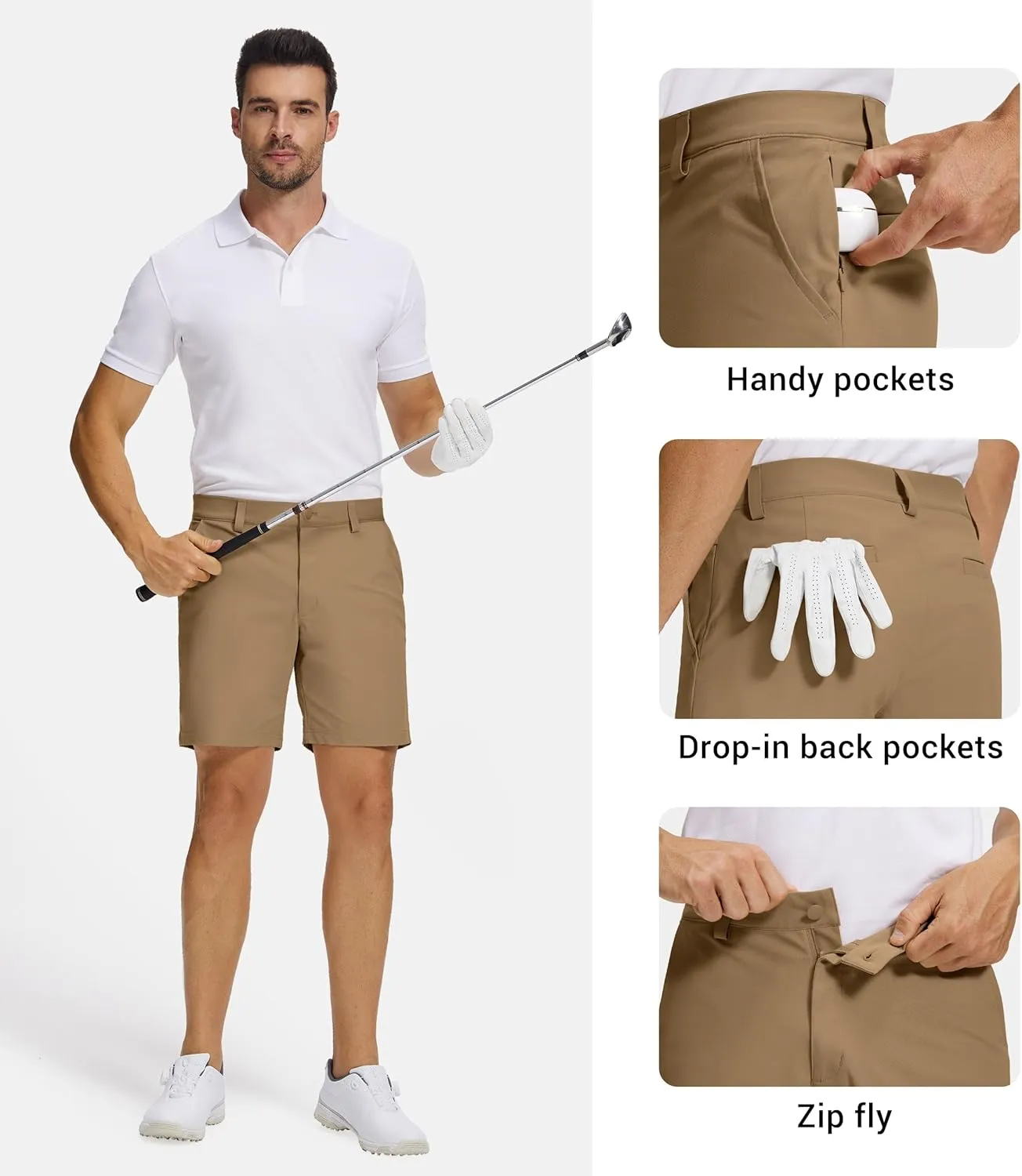 Willit Men's Golf Shorts Stretch Work Dress Shorts Quick Dry Athletic Casual Shorts with Pockets 7"/ 9"/11''