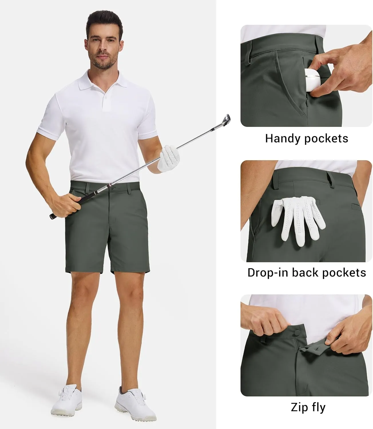 Willit Men's Golf Shorts Stretch Work Dress Shorts Quick Dry Athletic Casual Shorts with Pockets 7"/ 9"/11''