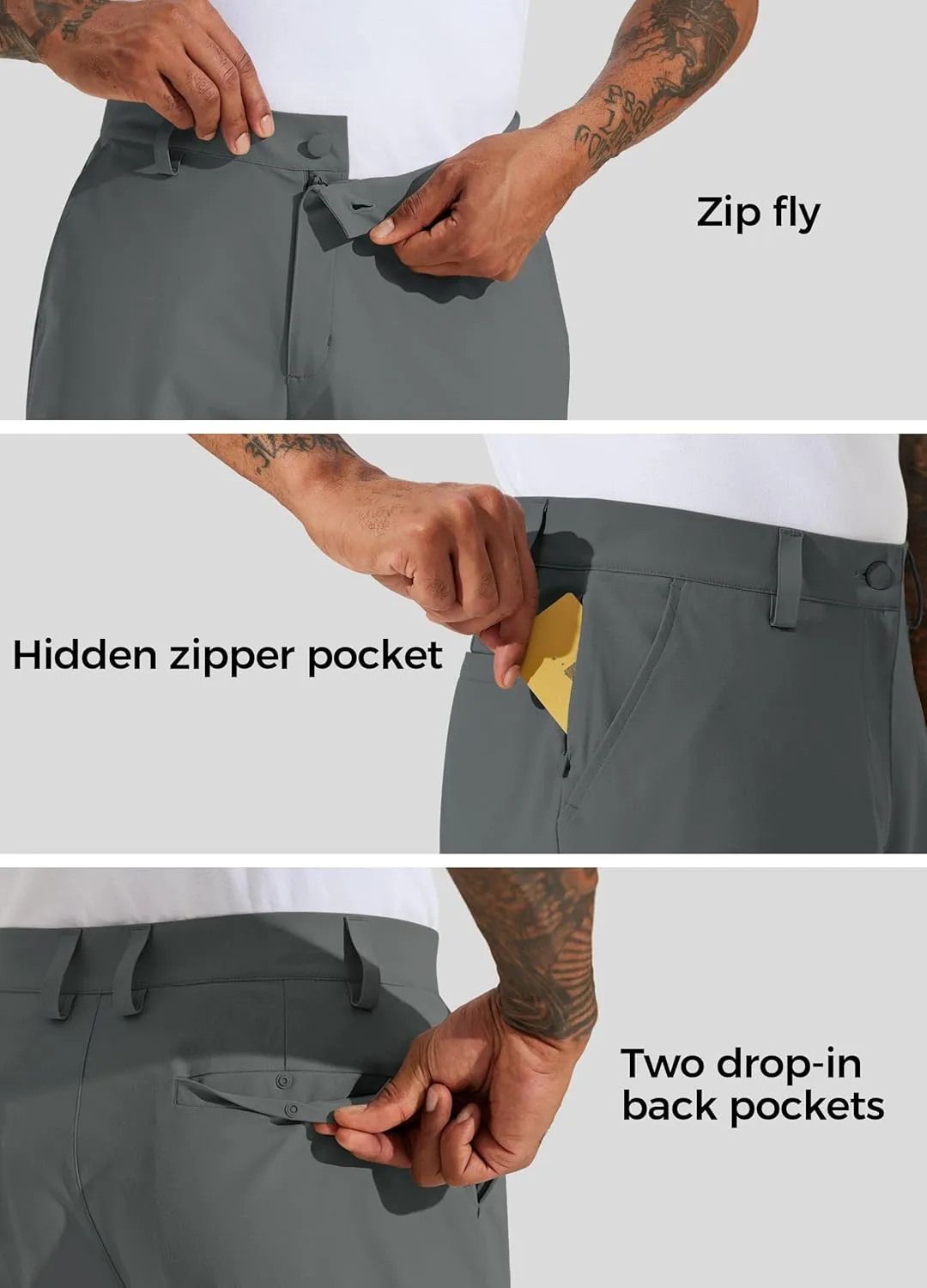 Willit Men's Golf Shorts Stretch Work Dress Shorts Quick Dry Hiking Athletic Casual Shorts with Pockets 10"