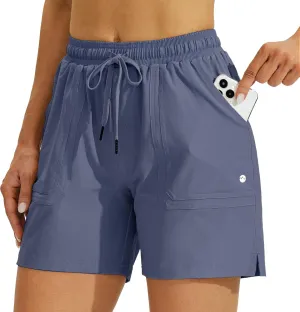Willit Women's 5" Hiking Shorts Golf Athletic Outdoor Shorts Quick Dry Workout Summer Water Shorts with Pockets