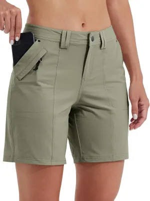 Willit Women's Golf Hiking Shorts 7" Quick Dry Athletic Shorts Casual Summer Shorts with Pockets Water Resistant