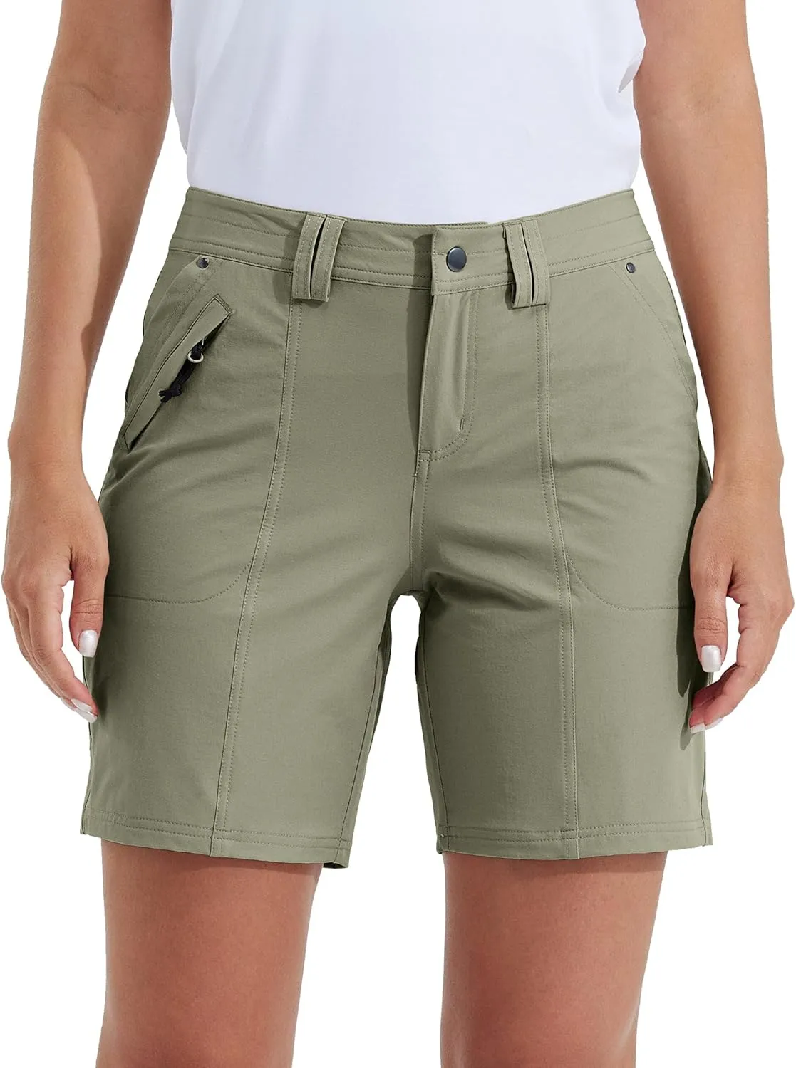 Willit Women's Golf Hiking Shorts 7" Quick Dry Athletic Shorts Casual Summer Shorts with Pockets Water Resistant