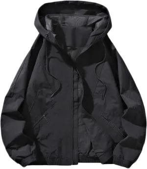 Windbreaker Jackets for Men Water-Resistant Hiking Climbing Trench Jacket Winter Fleece Lined Insulated Warm Coat