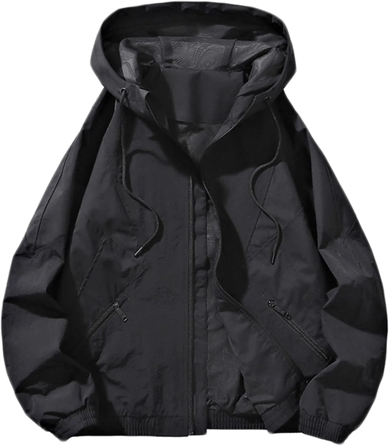 Windbreaker Jackets for Men Water-Resistant Hiking Climbing Trench Jacket Winter Fleece Lined Insulated Warm Coat