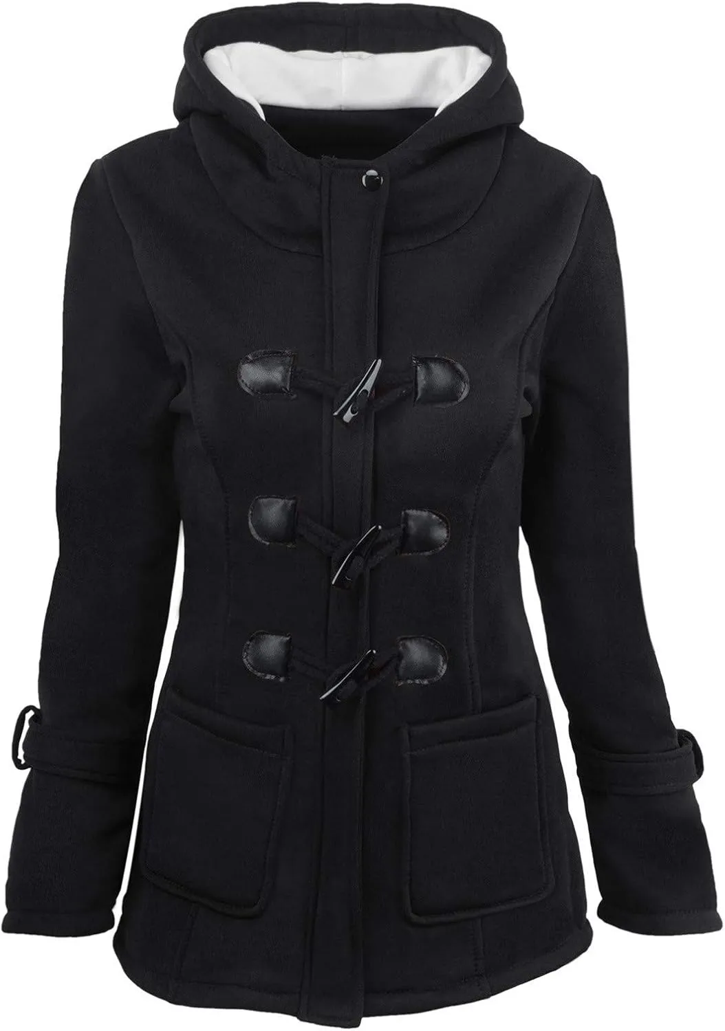 Winter Coats for Women Zip Up Hooded Utility Coats Outerwear with Pockets Plus Size Warm Sherpa Fleece Lined Jackets