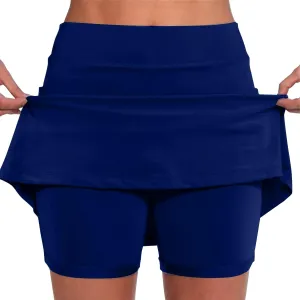 Womans Tennis Golf Skirts High Waisted Workout Athletic Skirt with Shorts Underneath Quick Dry Gym Running Skirt
