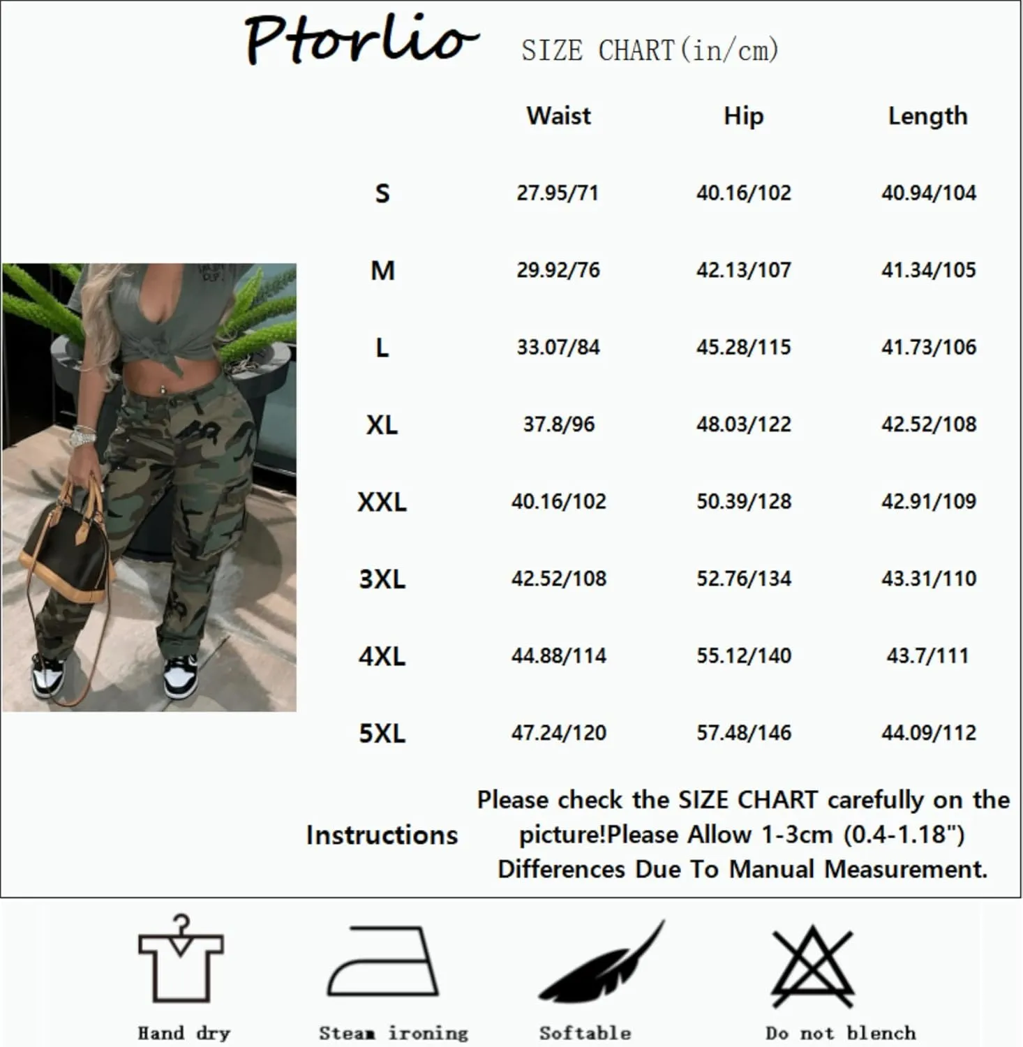 Women Camo Cargo Pants Camouflage Army Fatigue High Waisted Jogger Sweatpants Plus Size