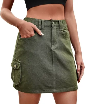 Women Casual High Womens A Line Midi SkirtWomen's Summer Design Denim Jean Skirt Mini Skirt Suits for Women
