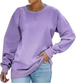 Women Crew Neck Sweateshirt Plus Size Tops Women's Hoodies Oversized Hoodie Solid Color Jumper