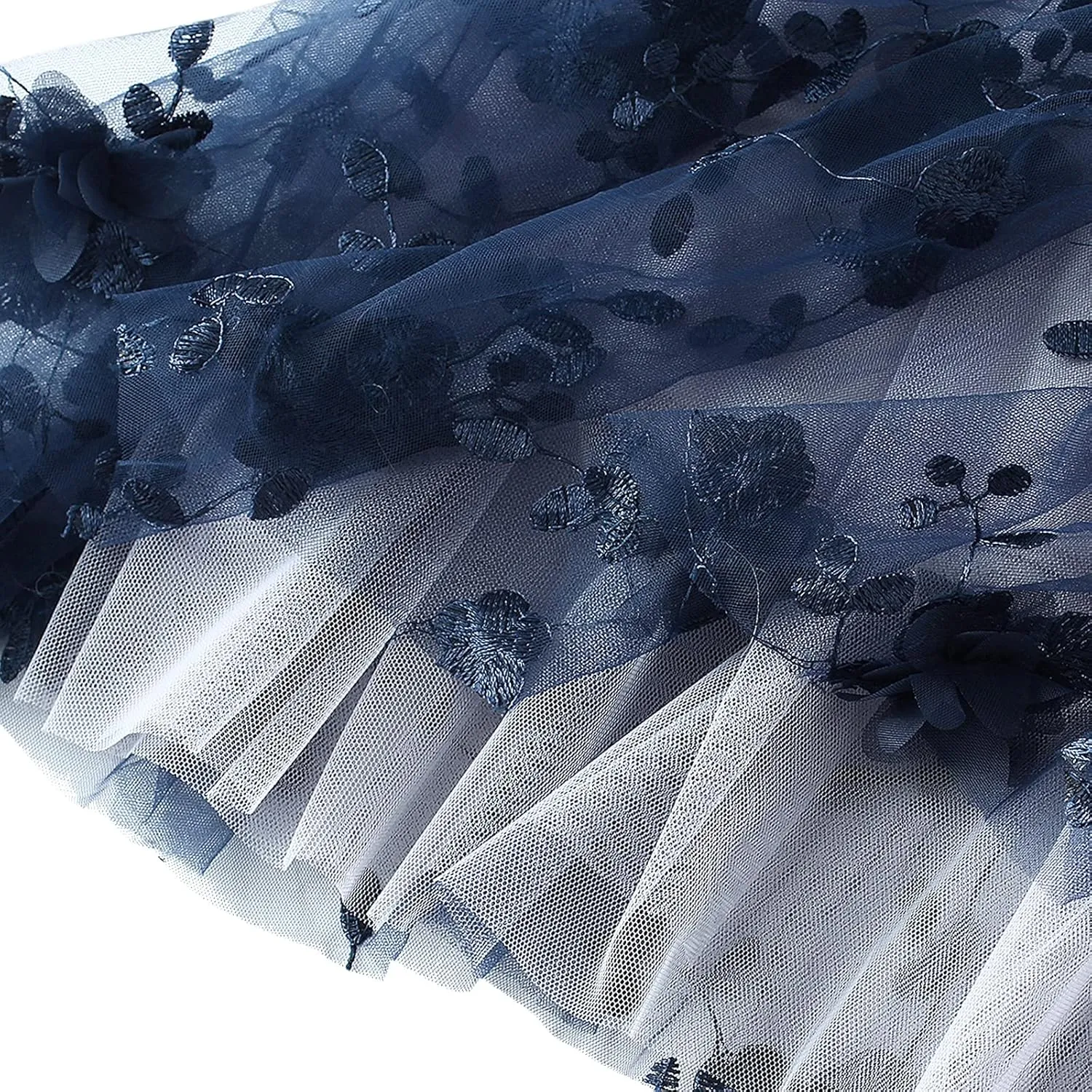 Women High Waist Lace Pleated Skirt Chiffon Tulle Mesh Midi Maxi Swing Skirt Muiti-layered A-Line Skirts