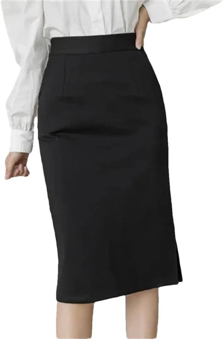 Women High Wiast Office Skirt Bodycon Long Skirts Elegant Sexy Pockets Midi Pencil Skirt