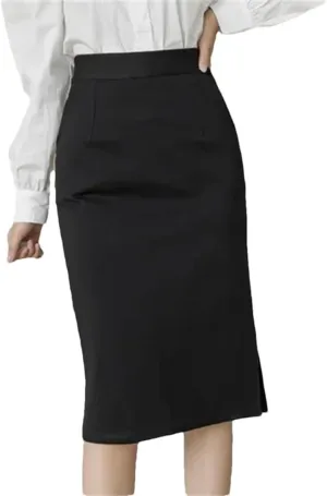 Women High Wiast Office Skirt Bodycon Long Skirts Elegant Sexy Pockets Midi Pencil Skirt