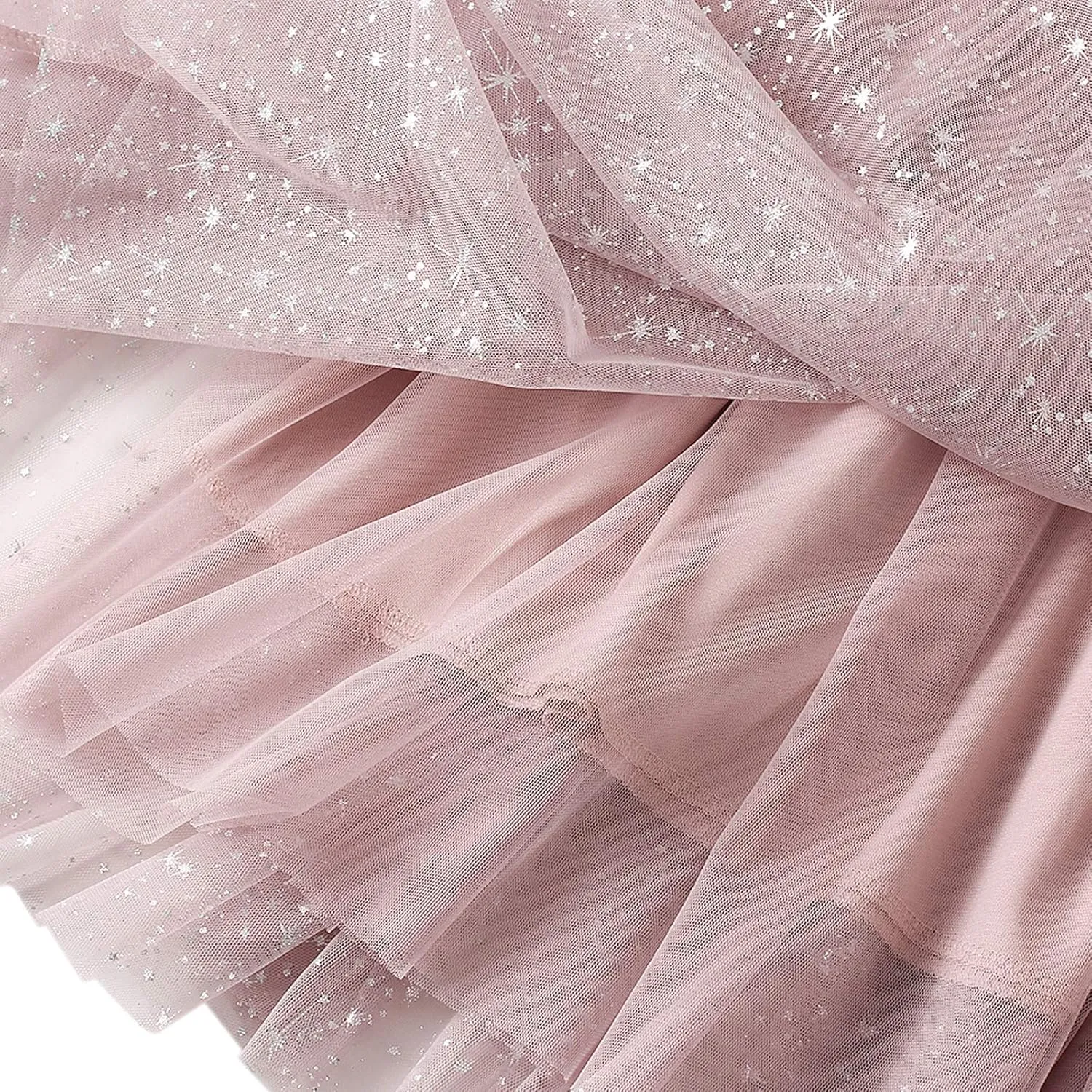 Women Mesh Tutu Maxi Skirts Sequin Glitter Layered Elastic High Waist A-Line Swing Skirts Y2k Party Streetwear