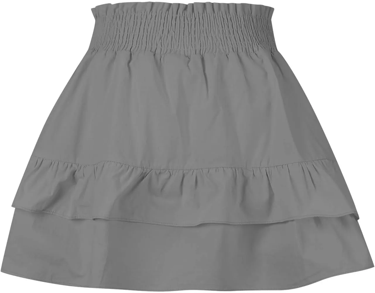 Women Ruffle Mini Skirts Smocked Waist Pleated Tiered Ruffle Hem Short Skirt Summer Casual Half Dress 2025 New