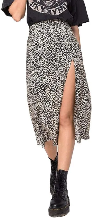 Women 's High Waist Midi Skirt E-Girls 90s Vintage Boho A-Line Bodycon Long Skirt Grunge Fairycore Streetwear