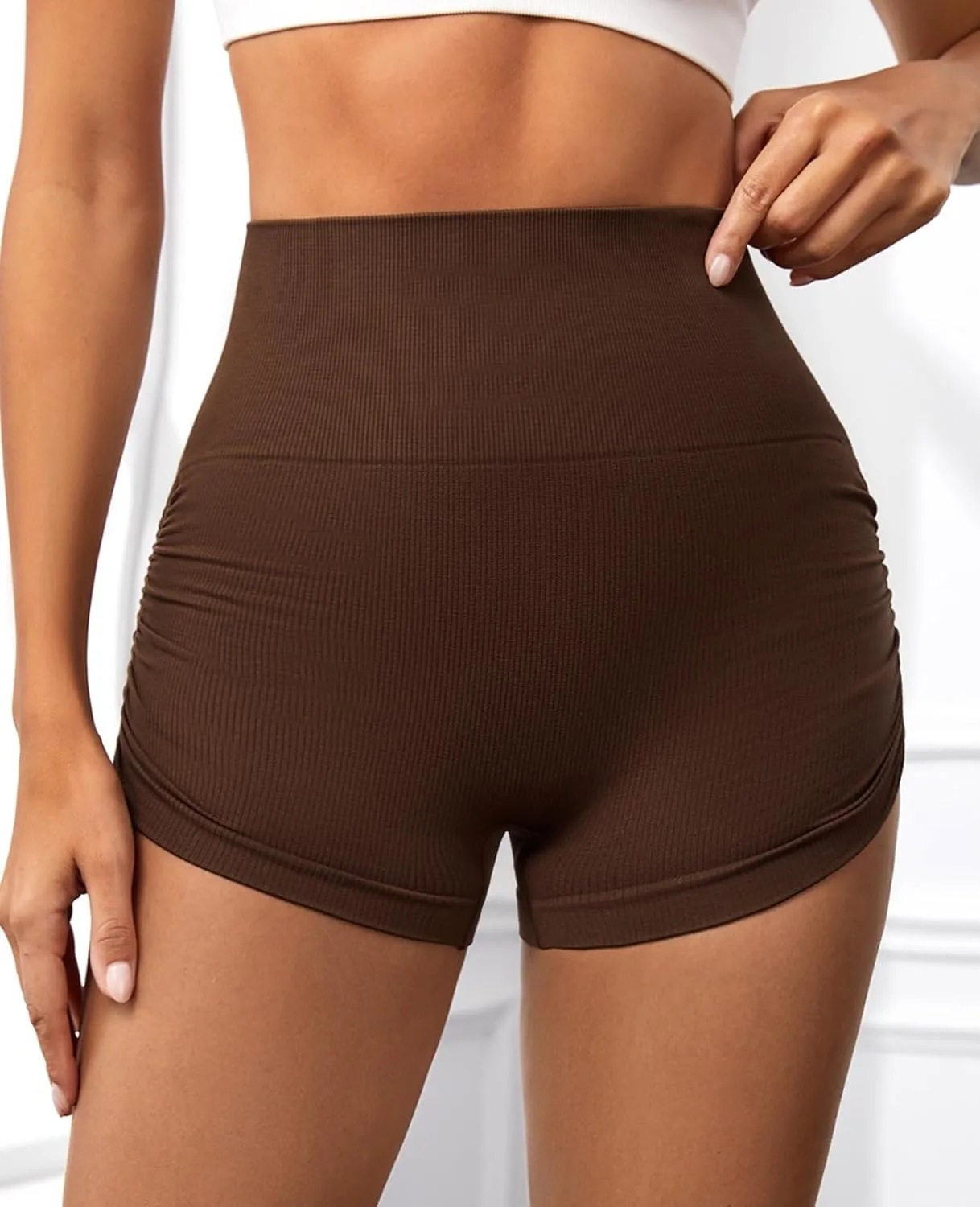 Women Seamless Yoga Leggings Cycling Shorts Scrunch Butt Lifting High Waisted Workout Shorts Shorts for Women Gym