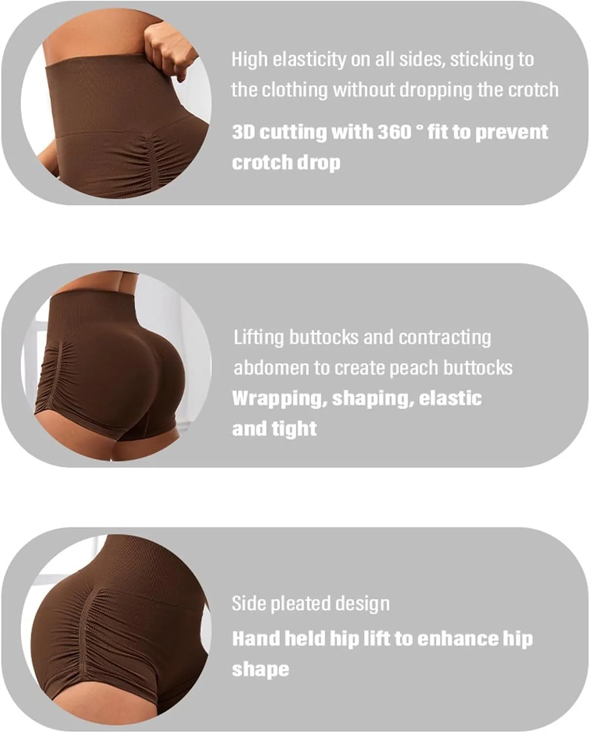 Women Seamless Yoga Leggings Cycling Shorts Scrunch Butt Lifting High Waisted Workout Shorts Shorts for Women Gym