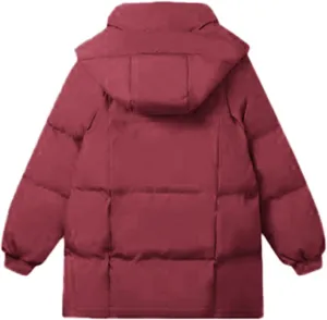 Women Stand Collar Puffer Down Jacket Long Sleeve Cropped Zipper Outwear with Pockets Short Winter Warm Parka Coats