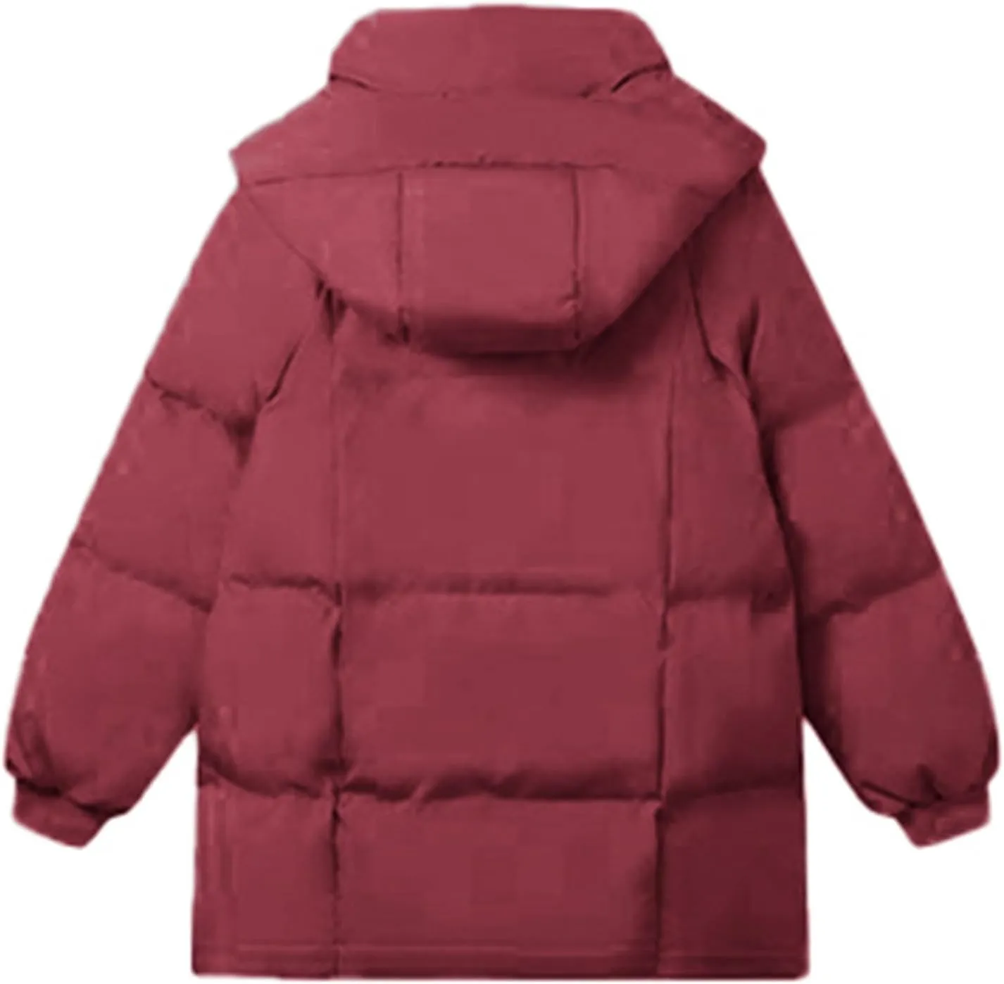 Women Stand Collar Puffer Down Jacket Long Sleeve Cropped Zipper Outwear with Pockets Short Winter Warm Parka Coats