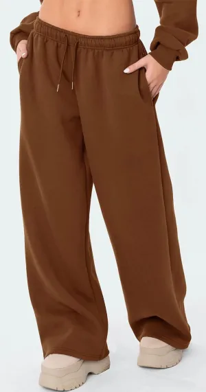 Women Straight Wide Leg Sweatpants High Waist Drawstring Baggy Jogger Pants 2024 Fall Casual Loose Athletic Trouser