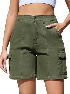 Women Stretchy Bermuda Shorts High Waisted Jean Shorts for Women Summer Cargo Shorts 7 Inch Inseam Jorts