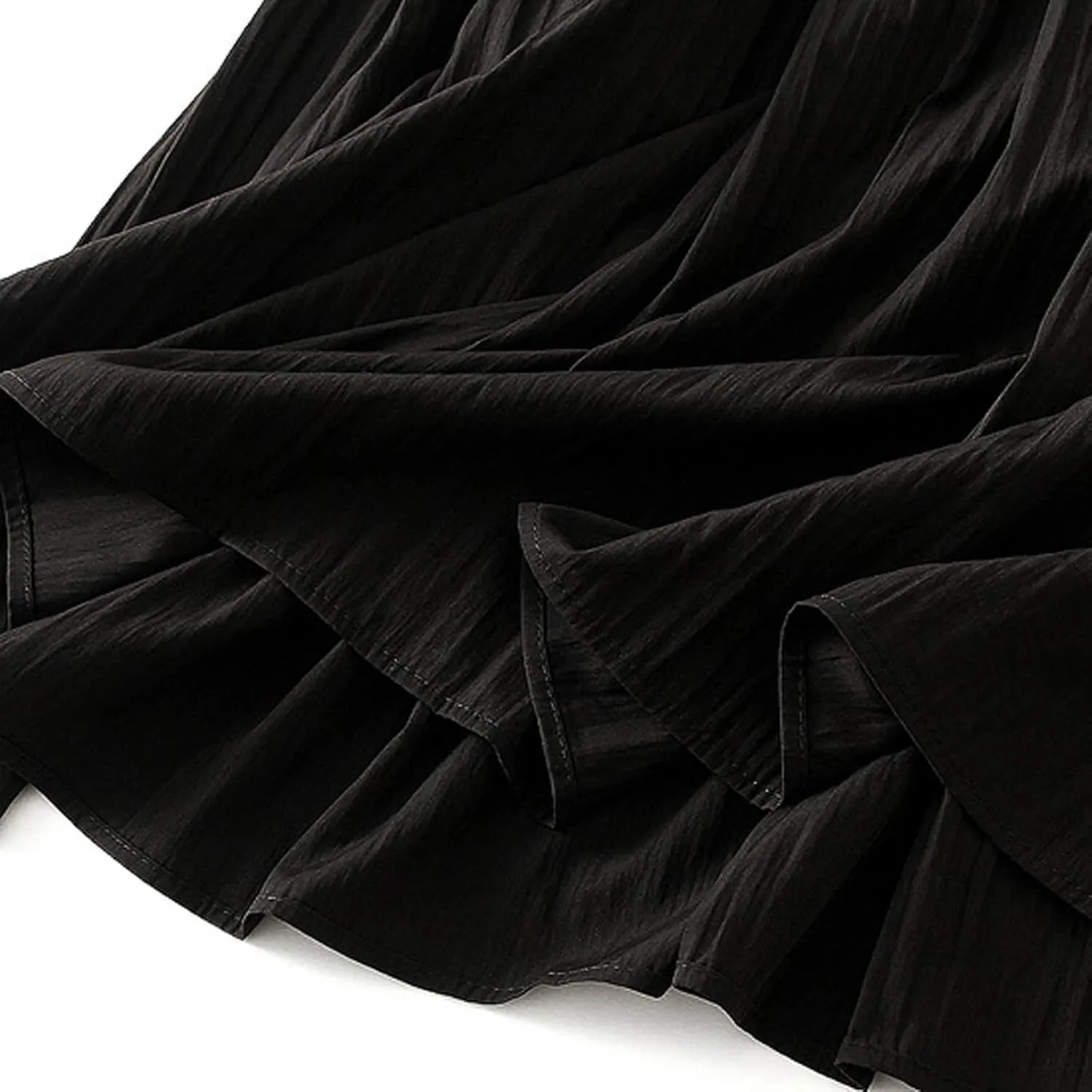 Women Summer Flowy Boho Maxi Skirt Trendy 2025 Drawstring Tiered A-Line Pleated Flowy Long Beach Skirt Elastic Waist