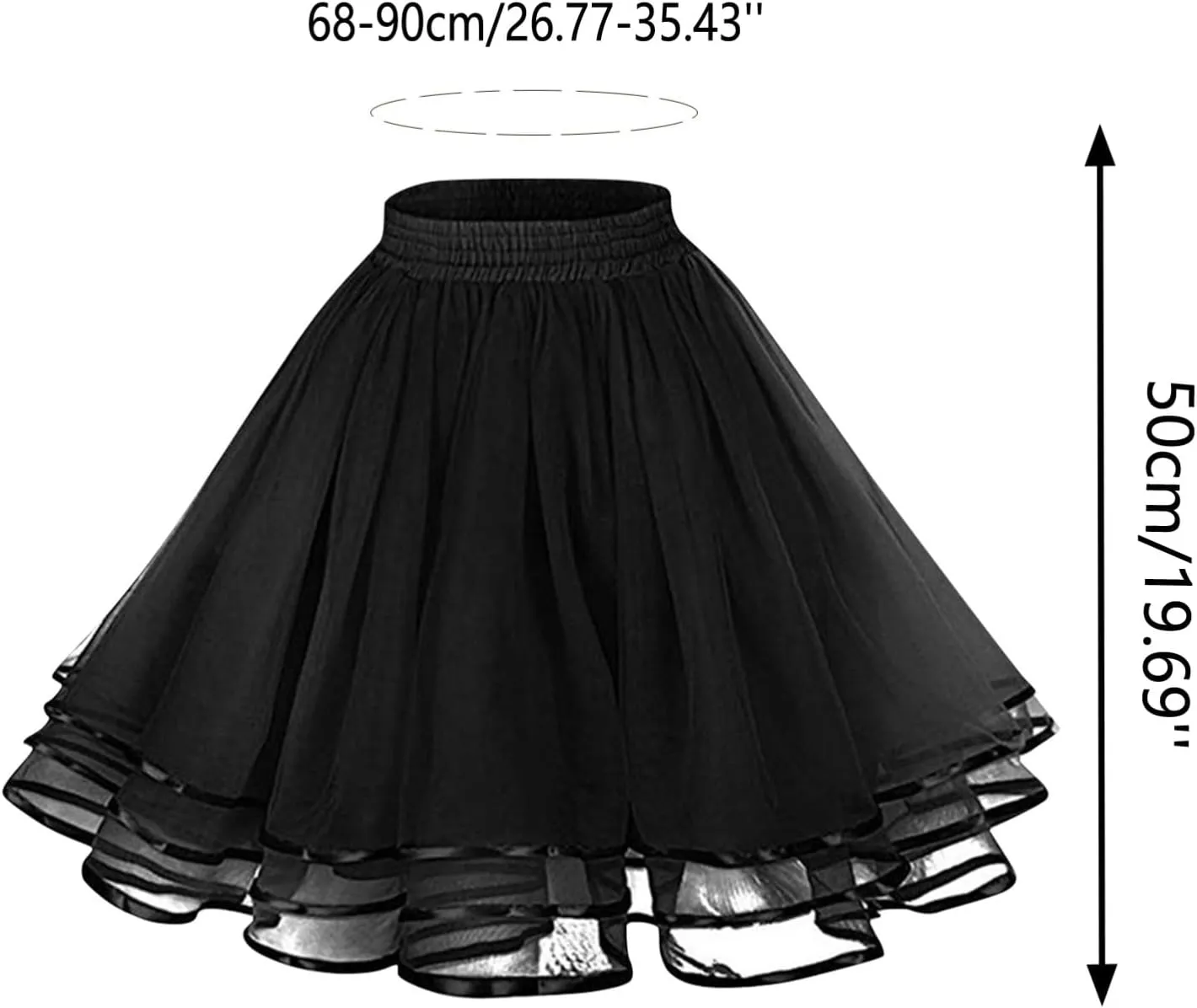 Women's 1950s Petticoat Skirts Adult Puffy Tutu Skirt Pleated Tulle Petticoat Tutu Underskirt Puffy Tutu Skirt