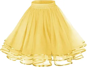 Women's 1950s Petticoat Skirts Adult Puffy Tutu Skirt Pleated Tulle Petticoat Tutu Underskirt Puffy Tutu Skirt
