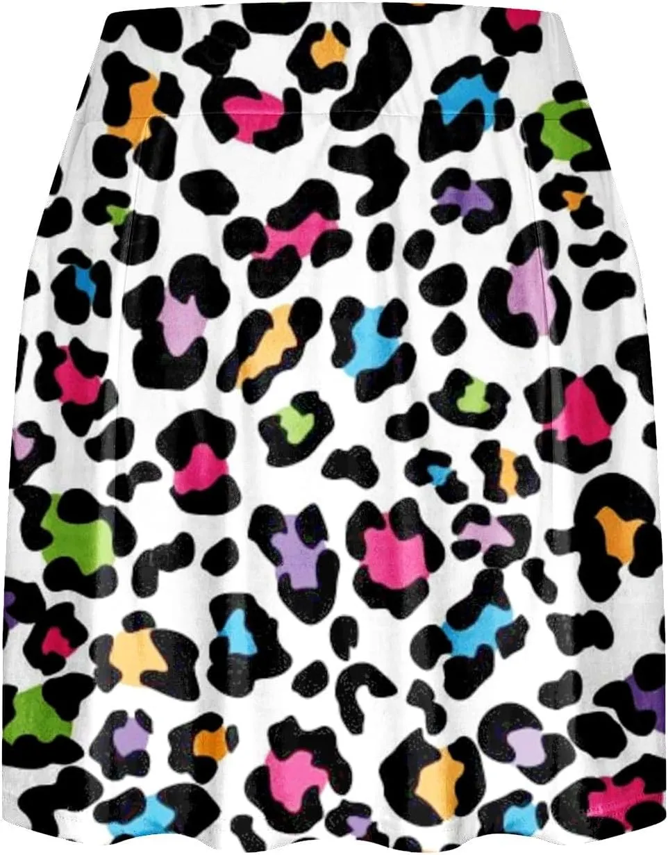 Womens 2023 Skirt Shorts Skort Leopard Floral Print Summer Trendy Athletic Shorts Layered Ruffle Mini Skirts with Shorts