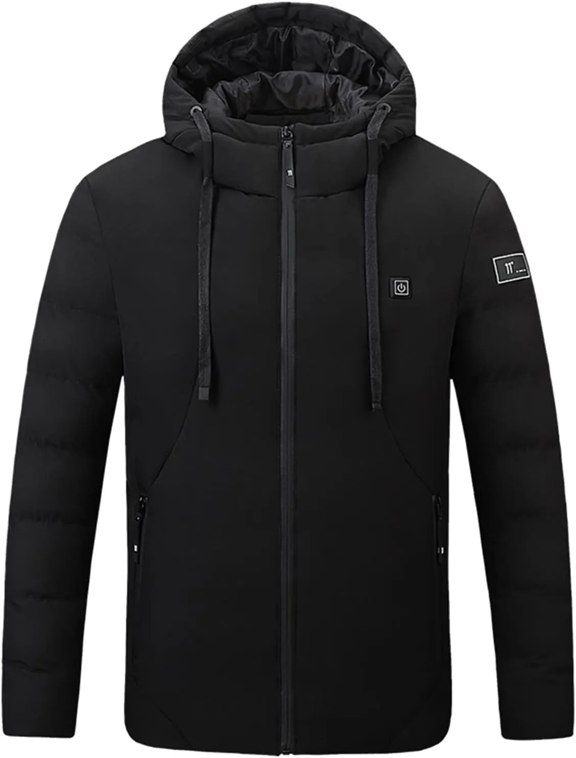 Womens 2024 Winter Puffer Jacket Smart Heated Down Coats Casual Hooded Long Sleeve Drawstring Overcoat Workout Outwear