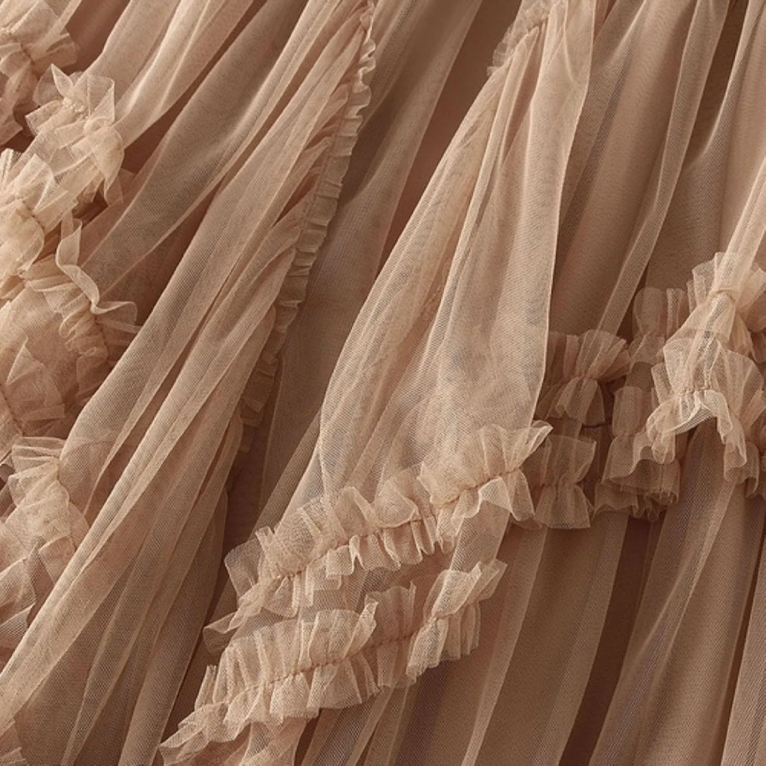 Women's A Line Tulle Party Dinner Tutu Skirt Brown Stretchy High Waisted Flared Skirt Womens Button Front Denim