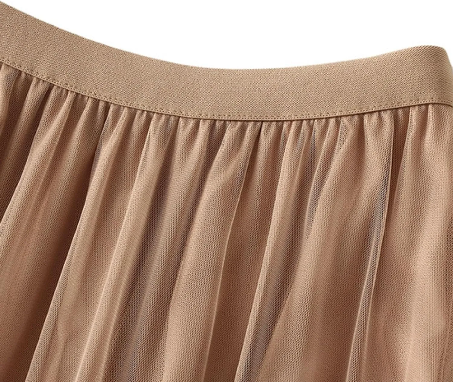 Women's A Line Tulle Party Dinner Tutu Skirt Brown Stretchy High Waisted Flared Skirt Womens Button Front Denim