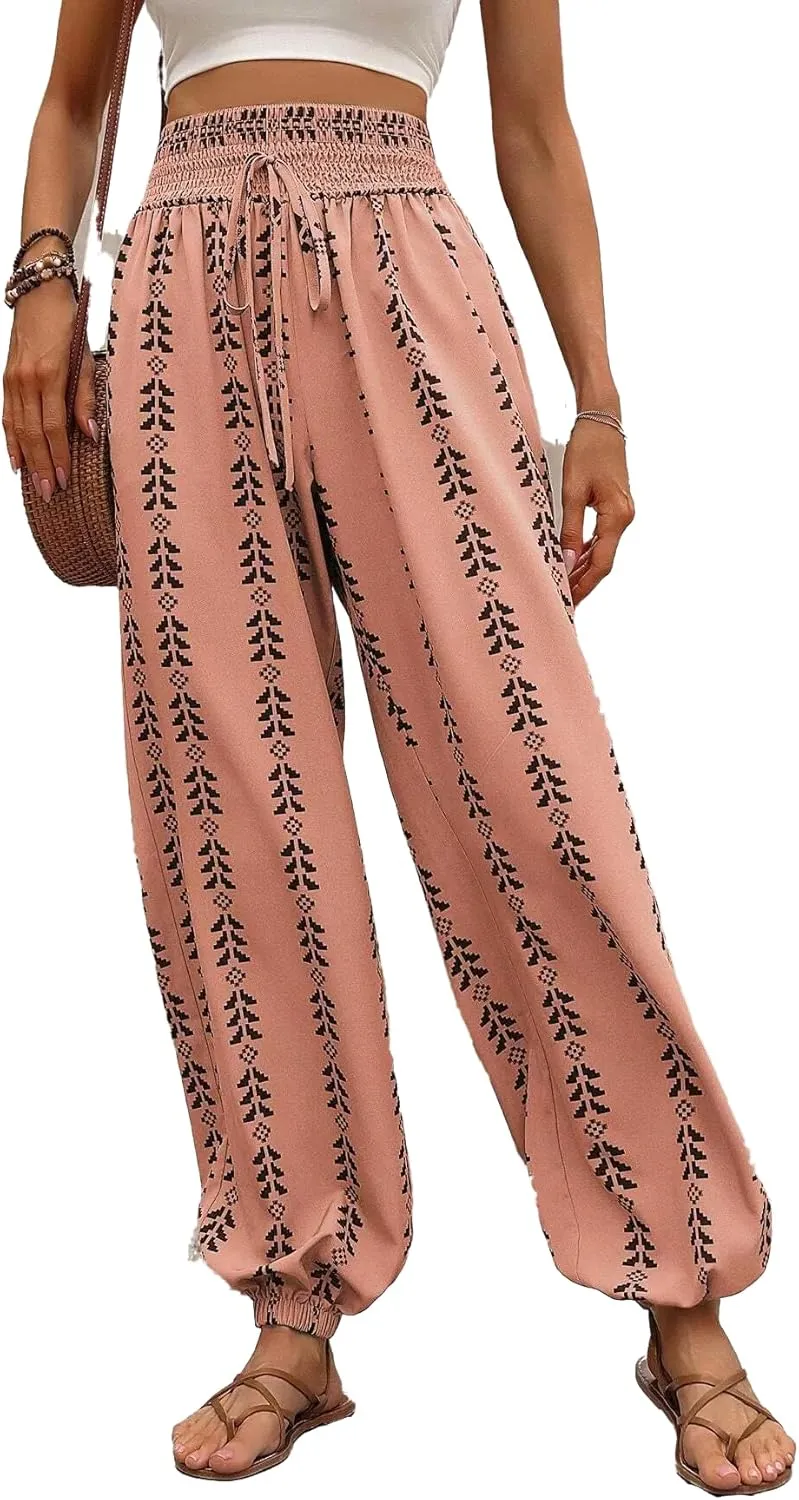 Women's Casual Harem Pants High Waist Loose Baggy Boho Palazzo Hippie Yoga Trouser