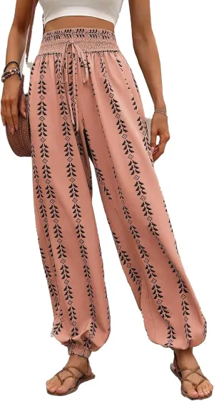 Women's Casual Harem Pants High Waist Loose Baggy Boho Palazzo Hippie Yoga Trouser