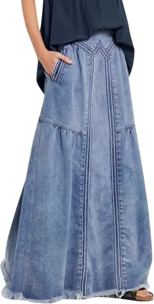 Women's Casual Skirts Women Fashion Denim Pencil Skirt High Waisted Blow Knee Blue Jeans Skirts Spring Mini