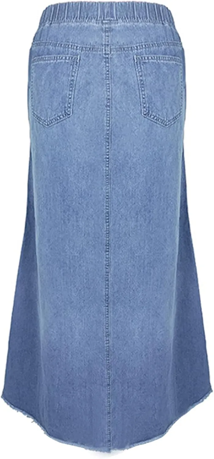 Women's Casual Skirts Women Fashion Denim Pencil Skirt High Waisted Blow Knee Blue Jeans Skirts Spring Mini